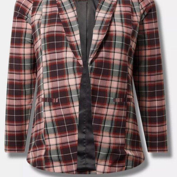 NEW Torrid Parker Studio Crepe Blazer - It Girl Plaid Multi - Size 3 - 22/24 - Picture 3 of 6